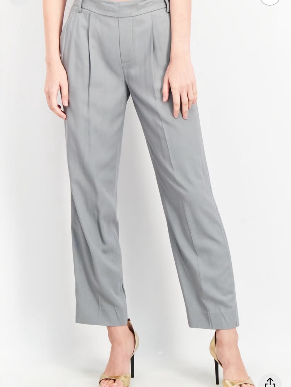 Vince Pleated Steal Gray Trousers - Picture 2 of 11